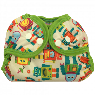 Bummis Simply Lite Adjustable Size Diaper Cover- Vintage Robots